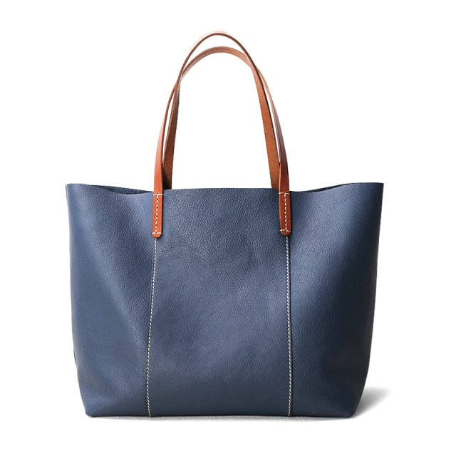 Sac fourre-tout simple en cuir véritable