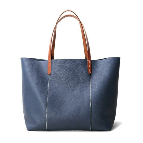 Sac fourre-tout simple en cuir véritable