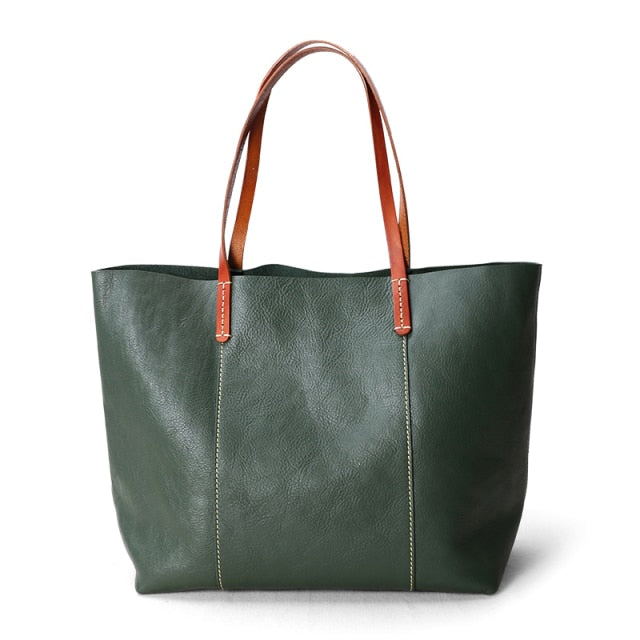 Sac fourre-tout simple en cuir véritable