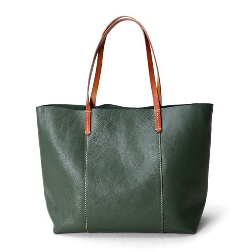 Sac fourre-tout simple en cuir véritable