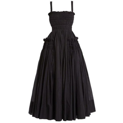Summer Sling Backless Pleated Vintage Dress