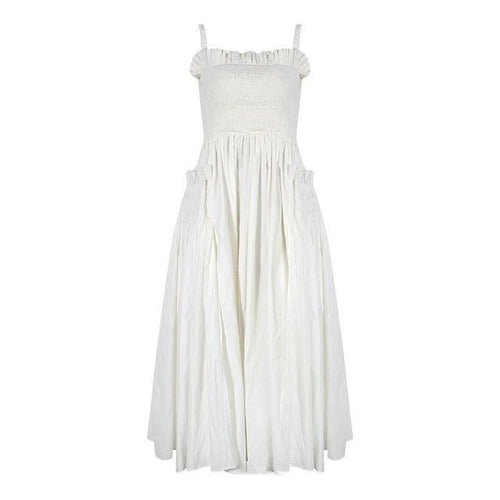 Summer Sling Backless Pleated Vintage Dress