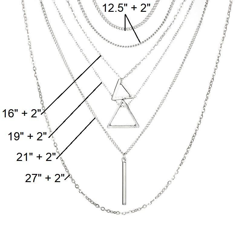 Collier multicouche double triangle