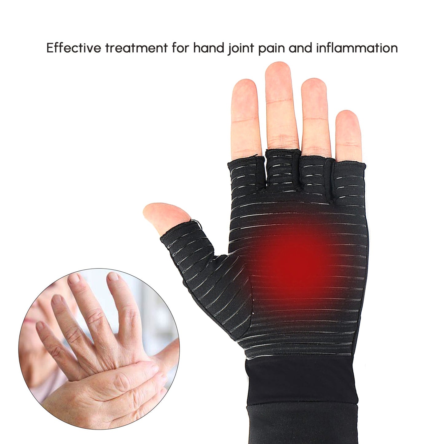 Gants de compression antidérapants en fibre de cuivre pour hommes et femmes, pour l'arthrite