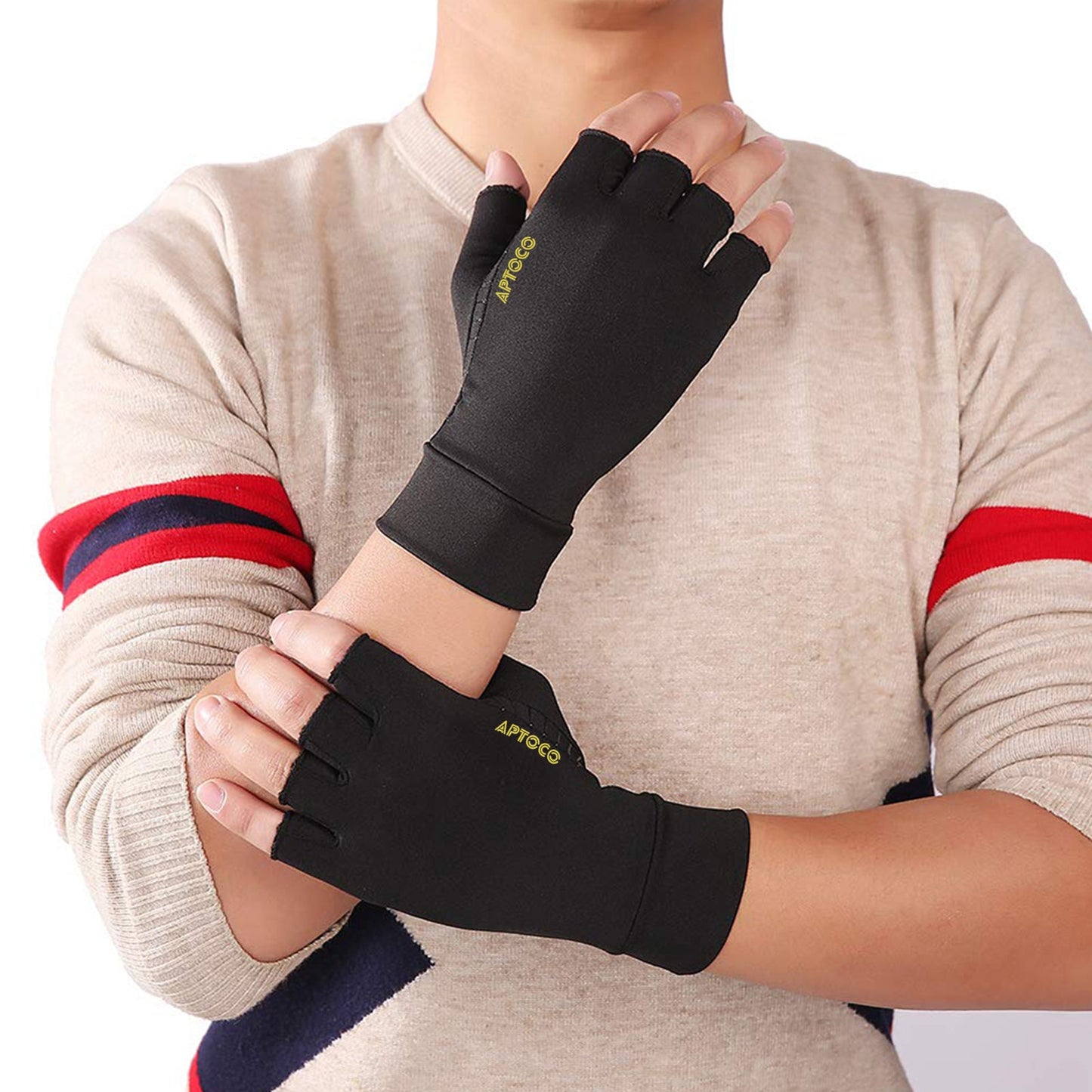 Gants de compression antidérapants en fibre de cuivre pour hommes et femmes, pour l'arthrite
