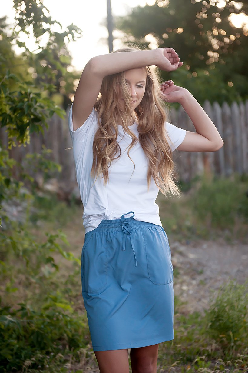 DT BREEZE Sporty Skirt in Sky Blue