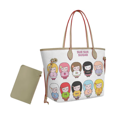 Bolso de hombro de PU Sue Sue Sweet con minibolsito