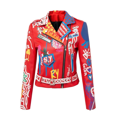 Chaqueta Ryder con grafiti entallada Love de Fashion