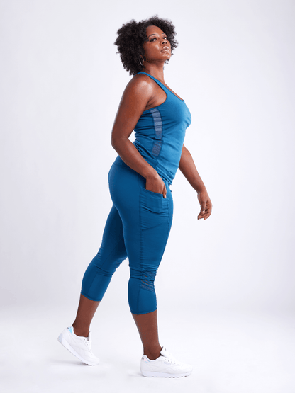 Legging de Pilates taille haute JupiterGear avec poches latérales et pan en maille