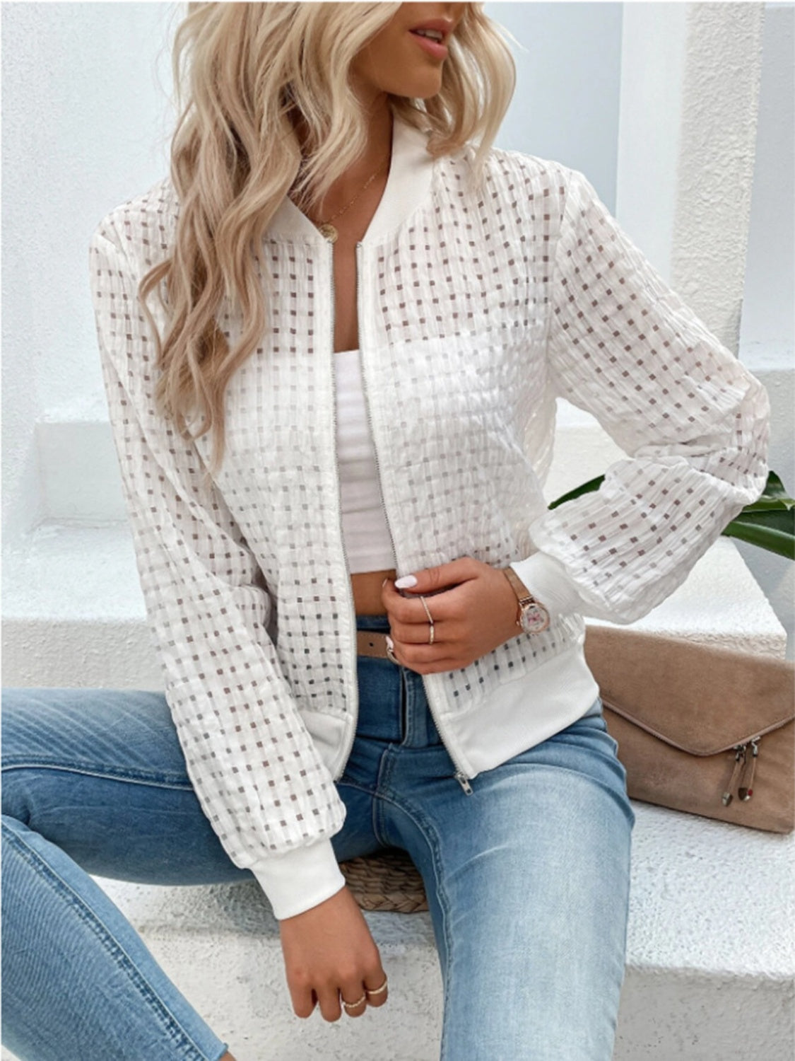 Veste zippée à manches longues