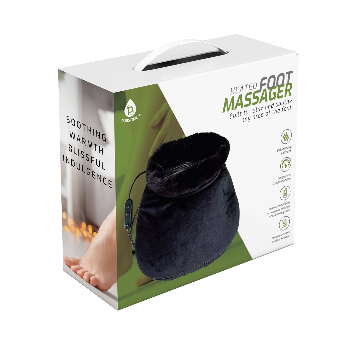 Masajeador de pies calentado con control remoto, diseño plegable y doble