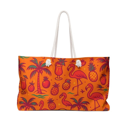 Bolso de fin de semana Trop Vibes – Estampado de piña y flamenco