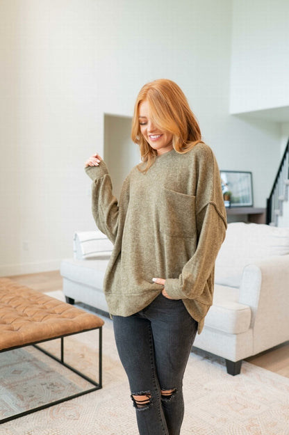 Brushed Melange Drop Shoulder Oversized Sweat