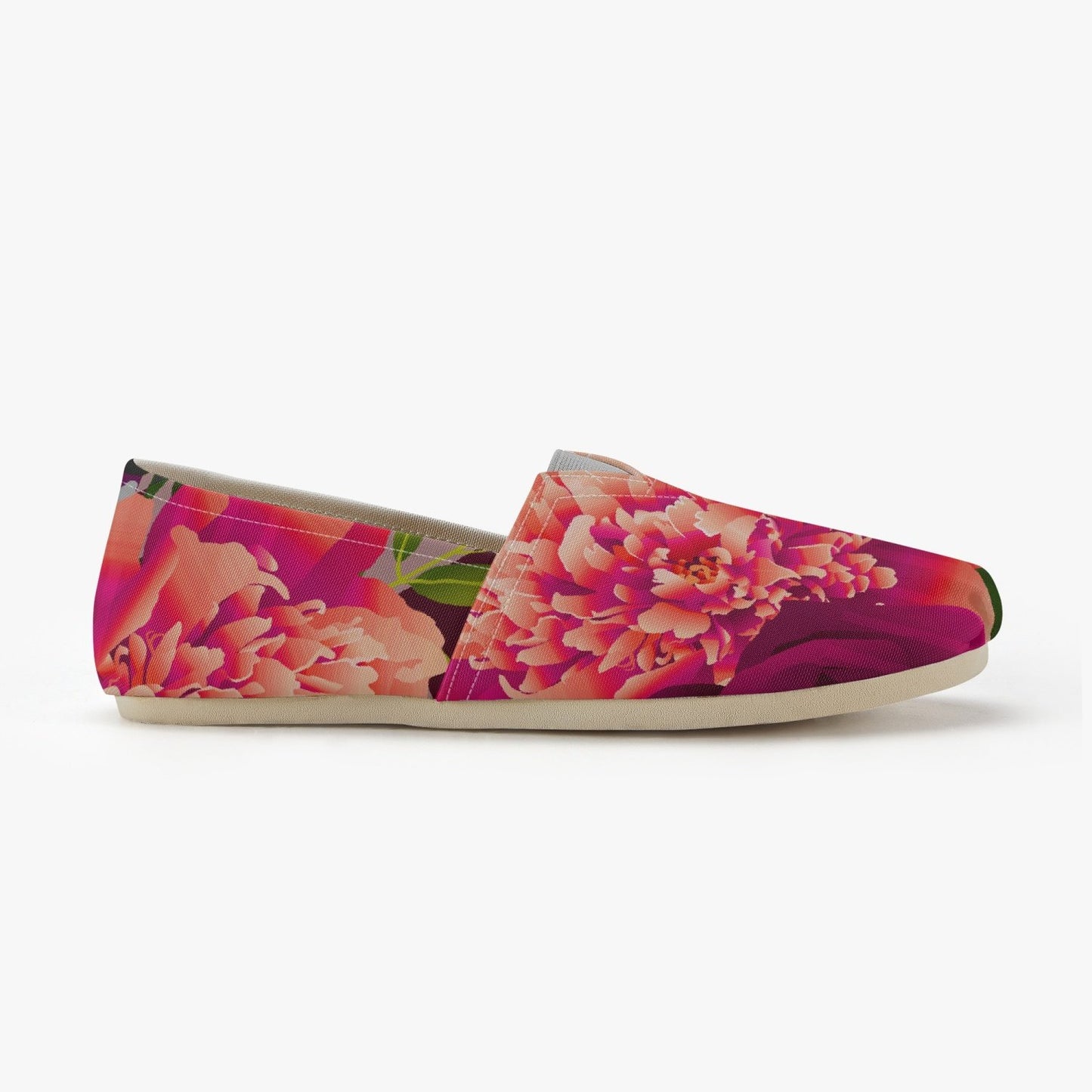 Alpargatas de lona con estampado floral neón de Jacki Easlick Couture