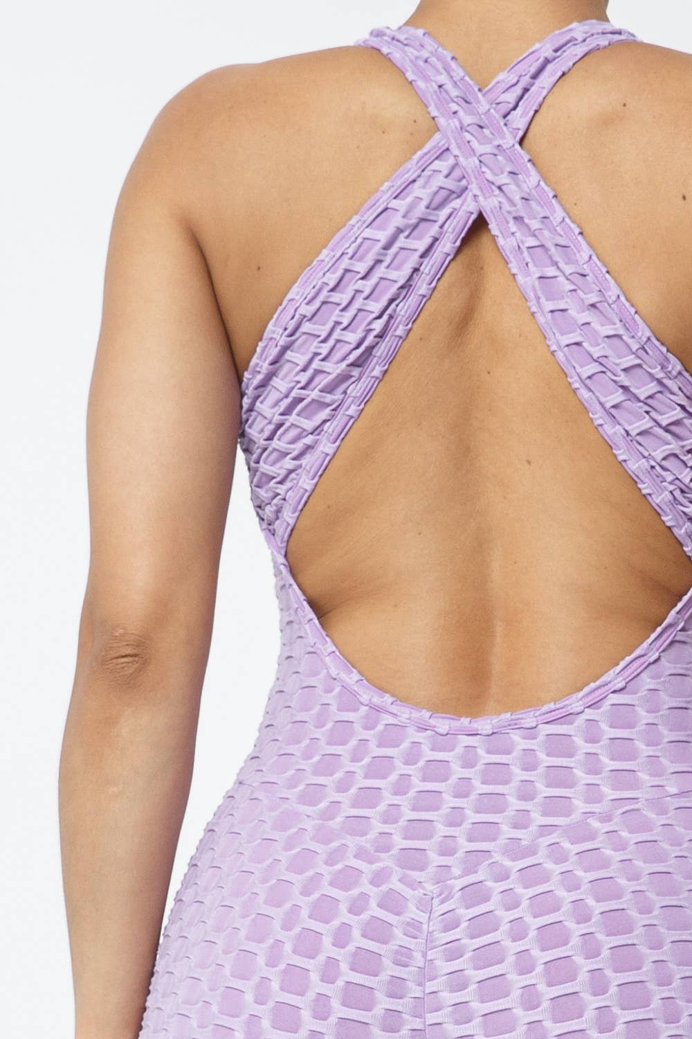 Mono sin mangas con espalda cruzada y estampado de panal de jacquard