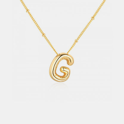 Collier pendentif lettre plaqué or
