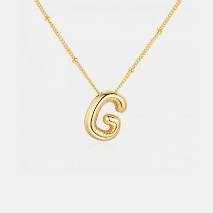 Collier pendentif lettre plaqué or