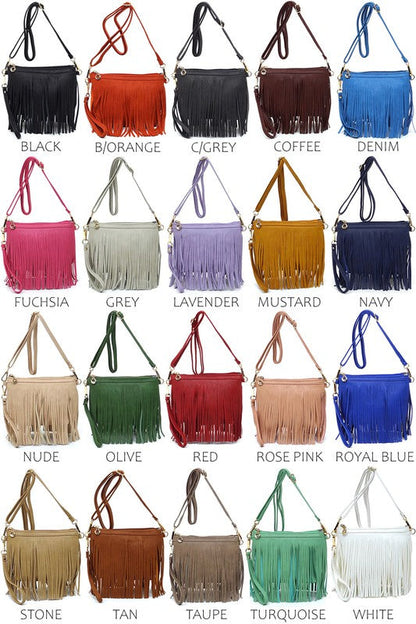 Sac bandoulière à franges western