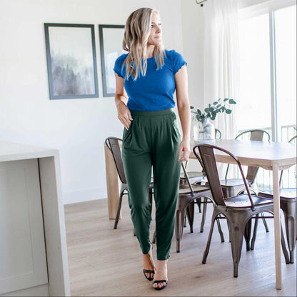 Pantalon à taille plissée Ity avec poches latérales