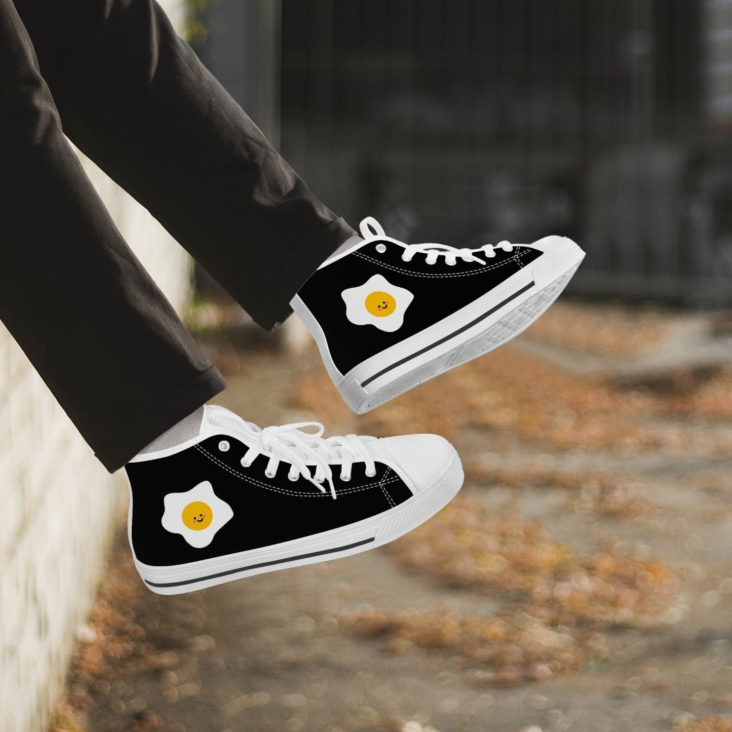 Zapatillas altas clásicas de lona Jacki Easlick Lux Egg - Blanco/Negro 