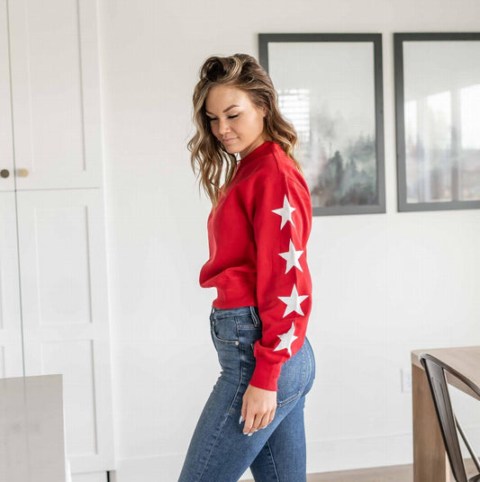 Sweat-shirt basique en polaire avec imprimé étoiles