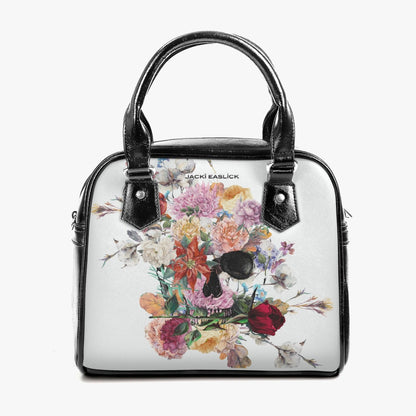 Sacoche en cuir à motif tête de mort et fleurs Jacki Easlick