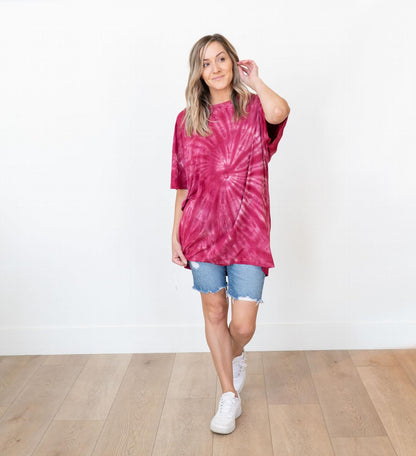 Tie Dye Oversized Cotton Longline Top
