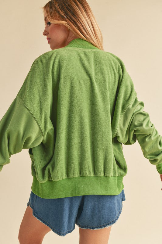 Veste brossée à épaules tombantes et boutons-pression Aemi + Co