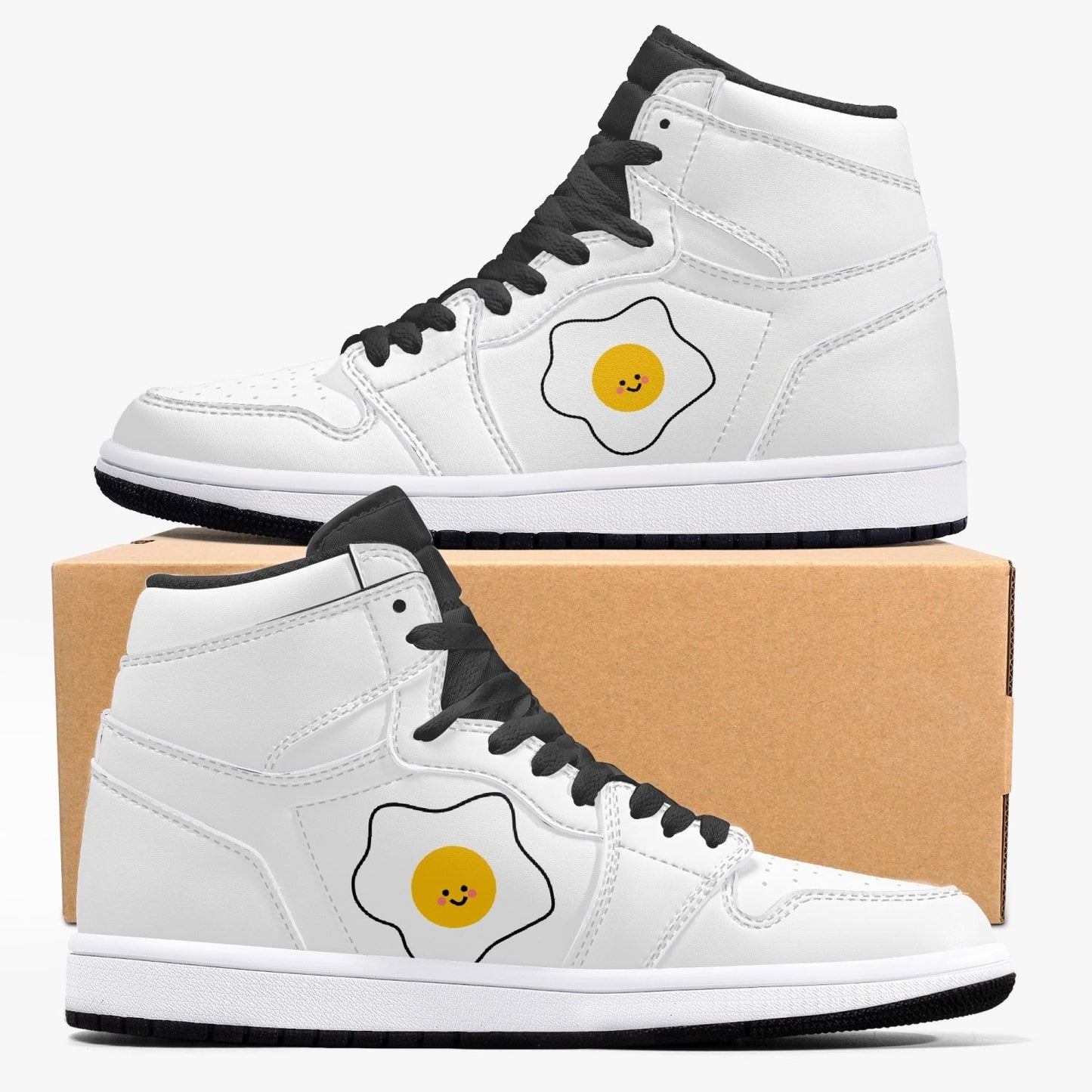 Zapatillas altas de cuero con diseño de huevo de lujo Jacki Easlick 