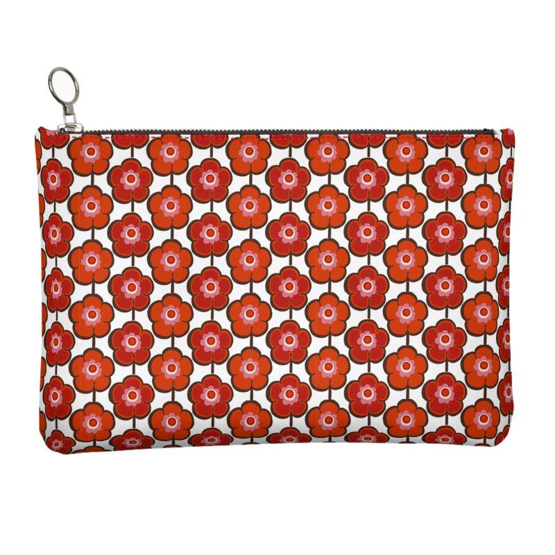 Pochette en cuir à imprimé coquelicot Jacki Easlick