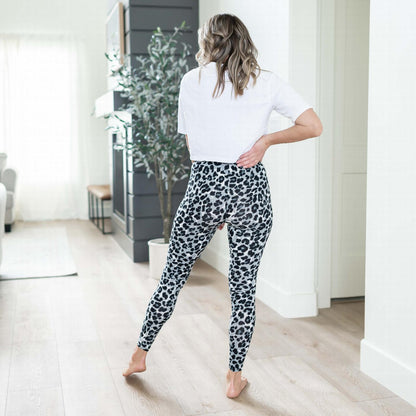 Leggings de microfibra cepillada con estampado de leopardo