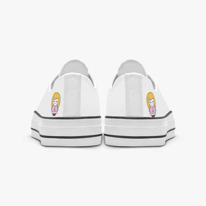 Sue Sue Sweet Low Canvas Shoes-White sole