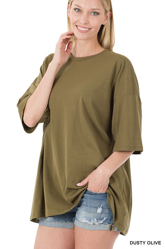 Cotton Drop Shoulder Boyfriend Box Tee