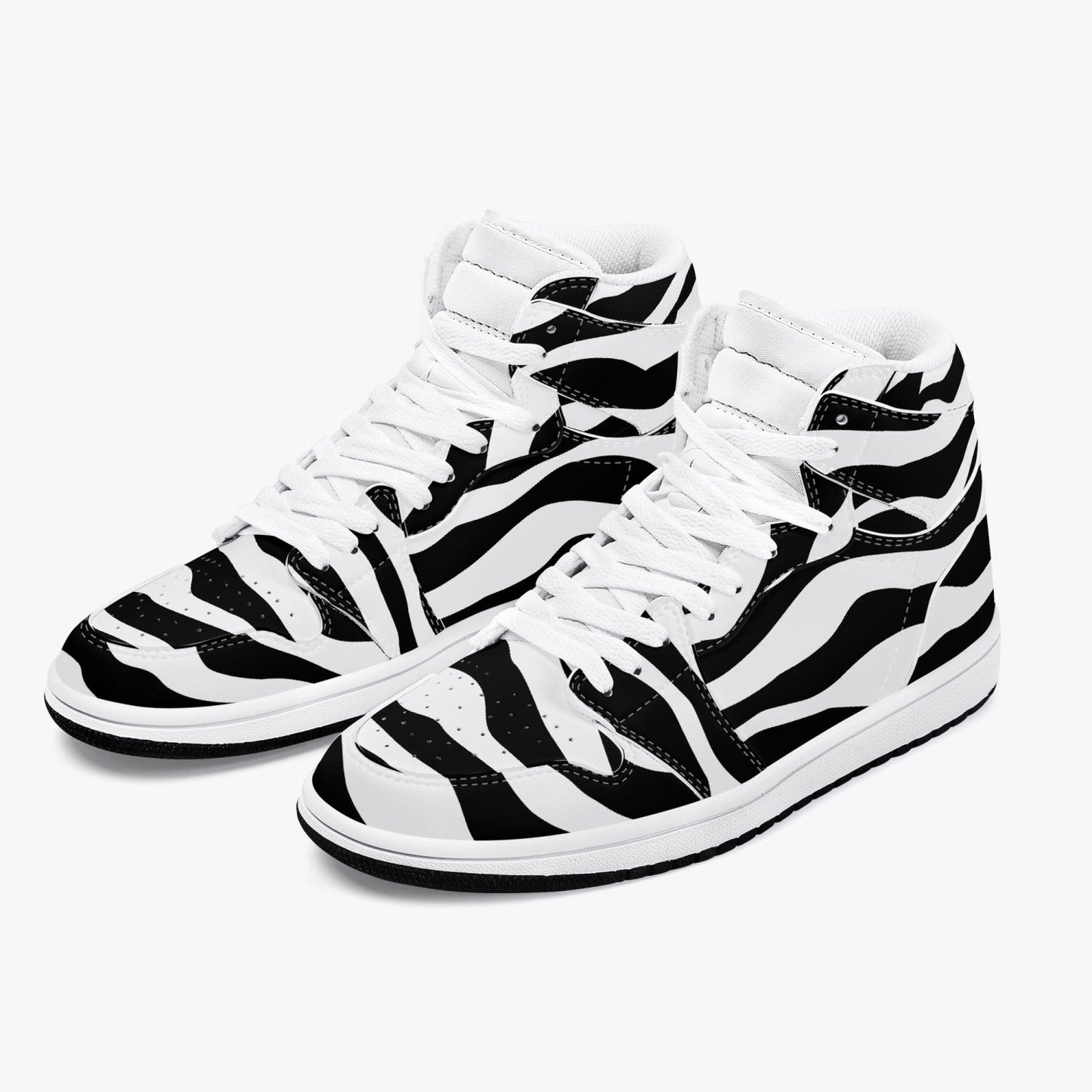 Zapatillas altas de piel con diseño de cebra de Jacki Easlick 