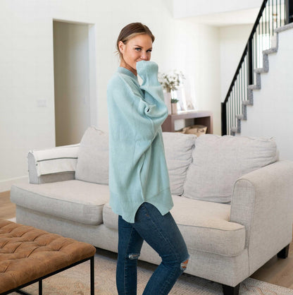 Suéter oversize con abertura lateral
