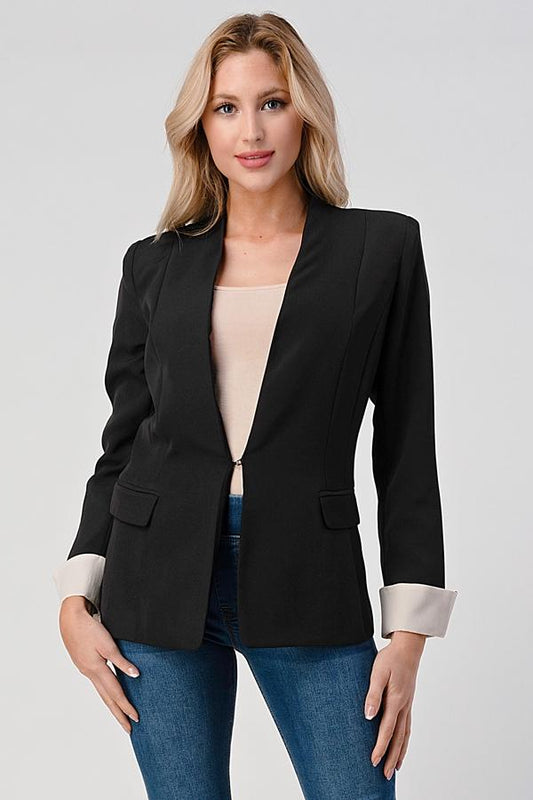 Blazer tendance pour femme sans col