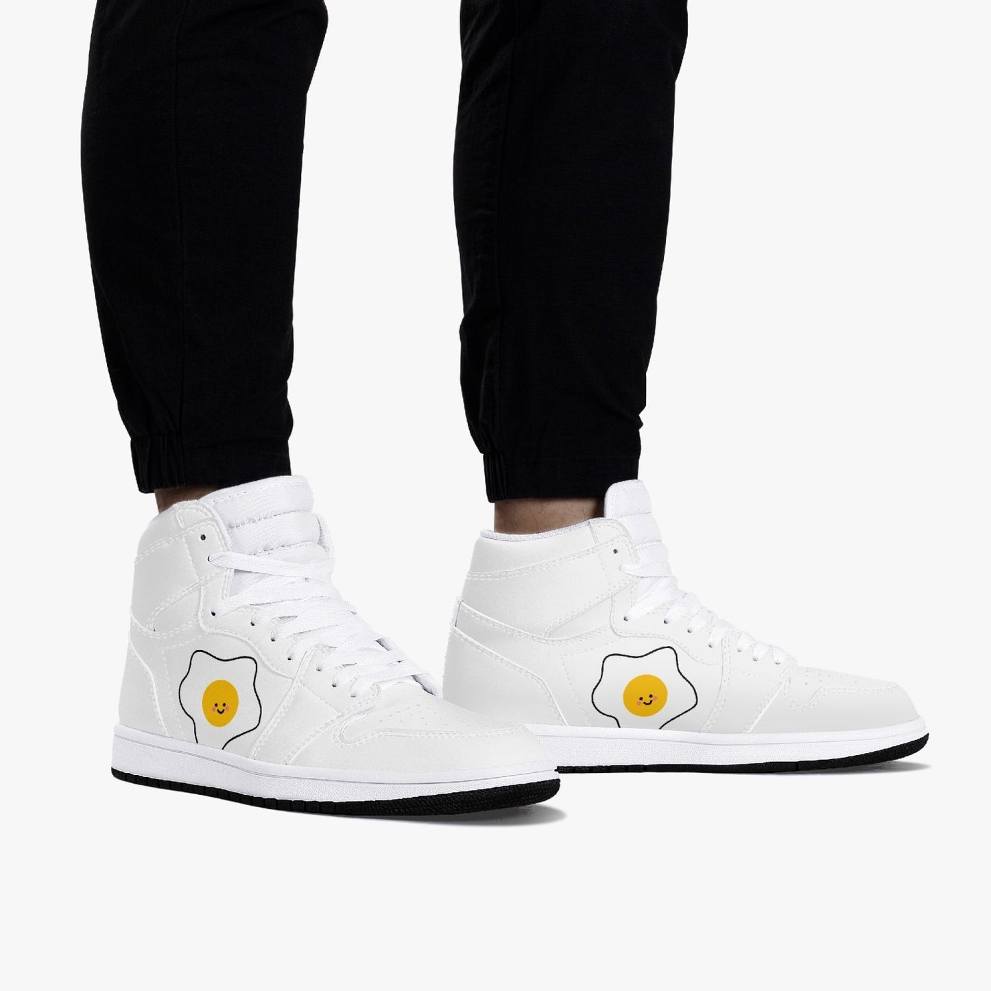 Zapatillas altas de cuero con diseño de huevo de lujo Jacki Easlick 