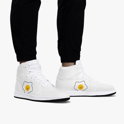 Zapatillas altas de cuero con diseño de huevo de lujo Jacki Easlick 