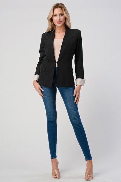 Blazer tendance pour femme sans col