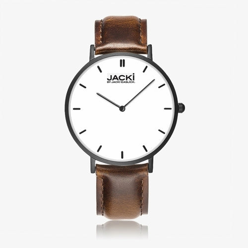 Reloj de cuarzo Jacki Easlick con correa de cuero ultrafina