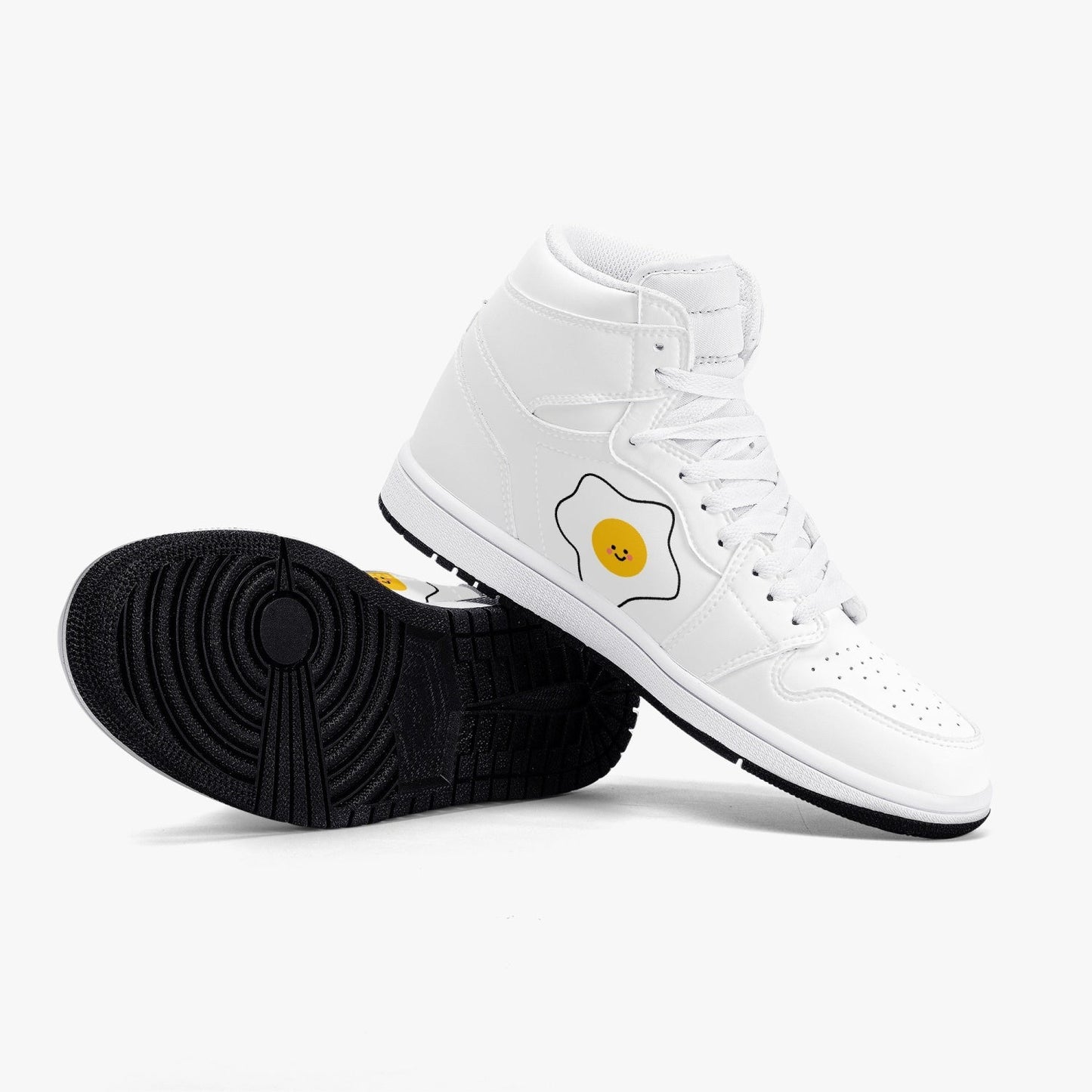 Zapatillas altas de cuero con diseño de huevo de lujo Jacki Easlick 