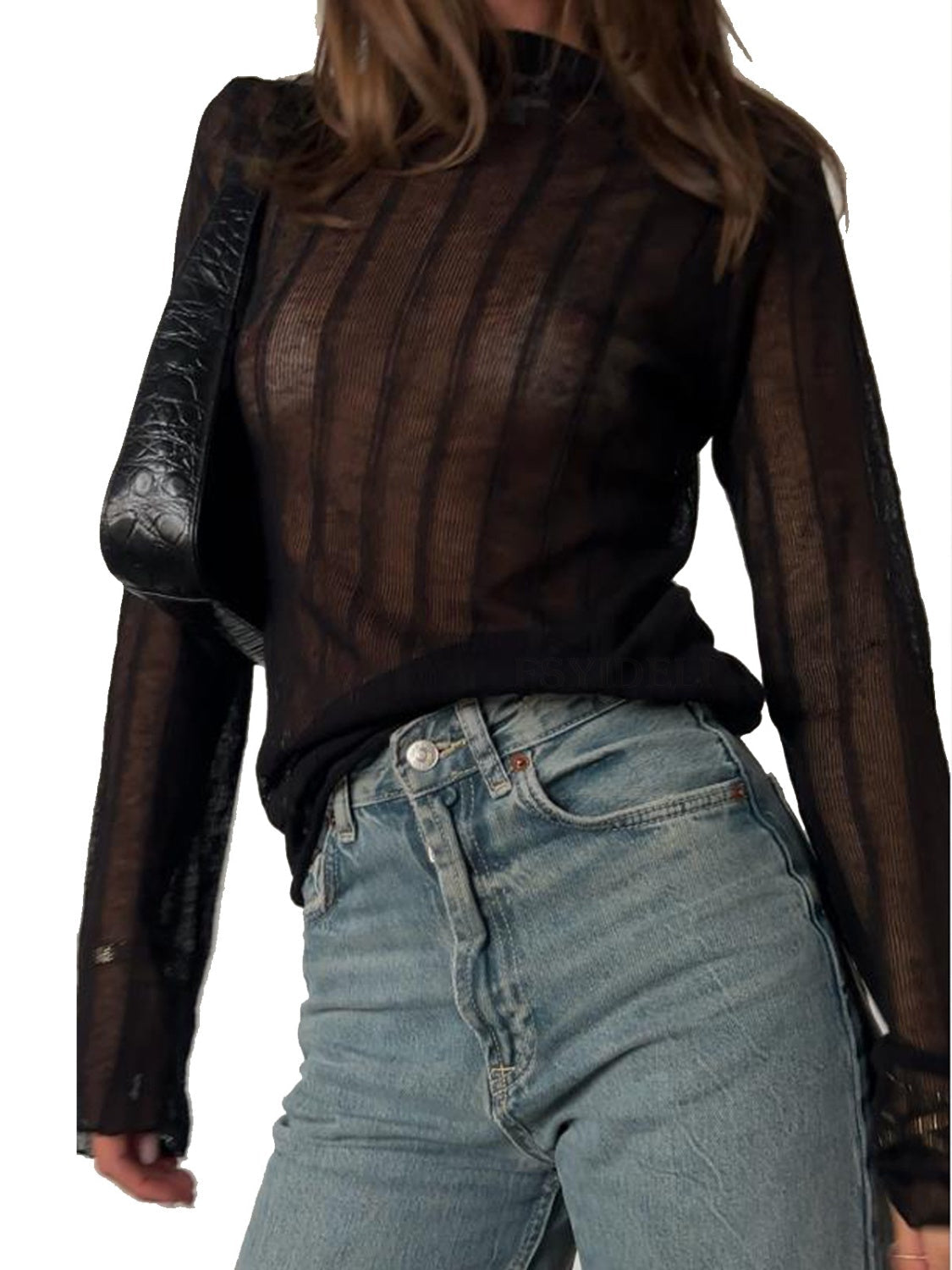 Camiseta de manga larga con cuello redondo