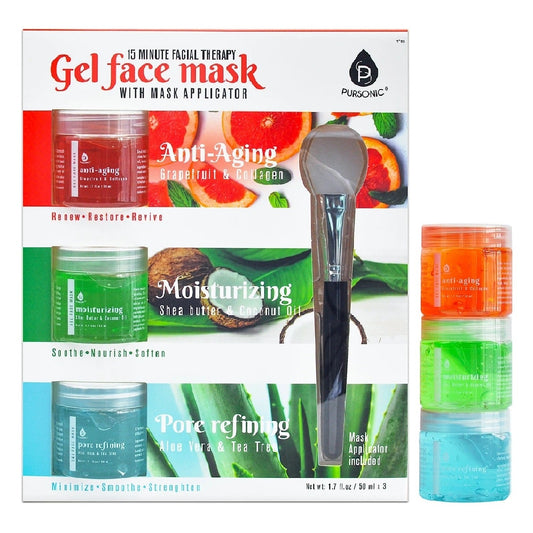 Mascarilla facial de gel con aplicador (paquete de 3)