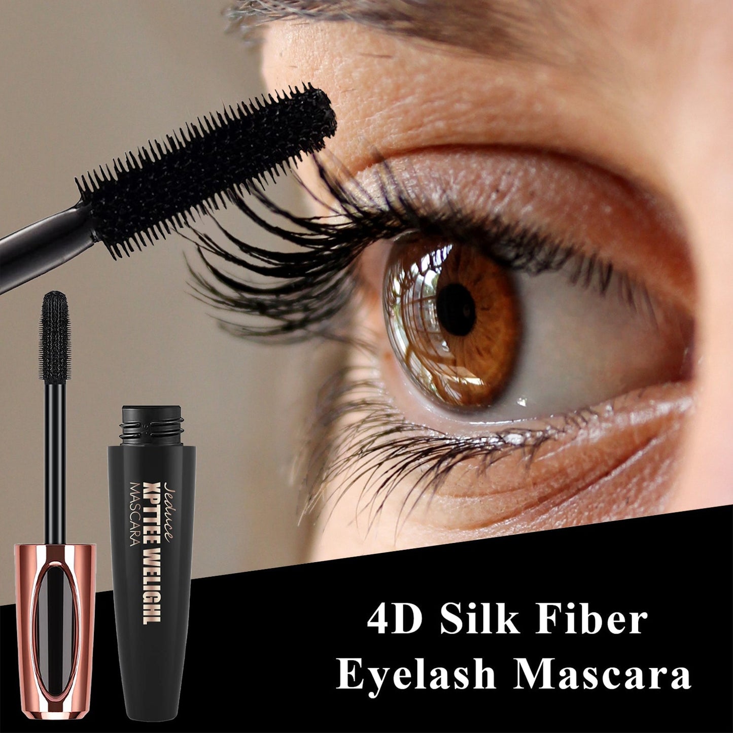 1/2 paquet de mascara noir 4D en fibre de soie pour extensions de cils