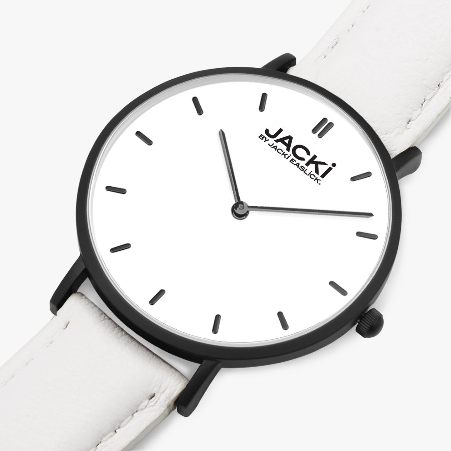 Reloj de cuarzo Jacki Easlick con correa de cuero ultrafina