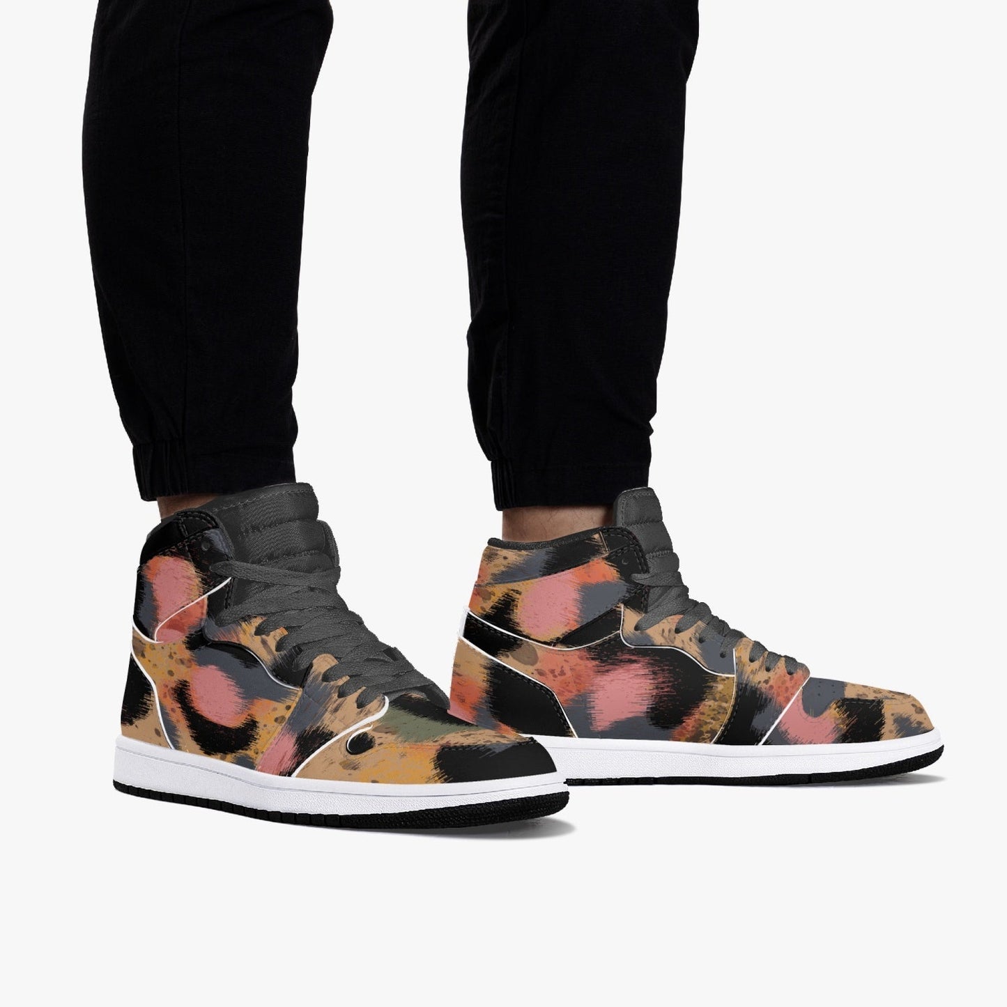 Zapatillas altas de cuero con estampado de leopardo de Jacki Easlick 