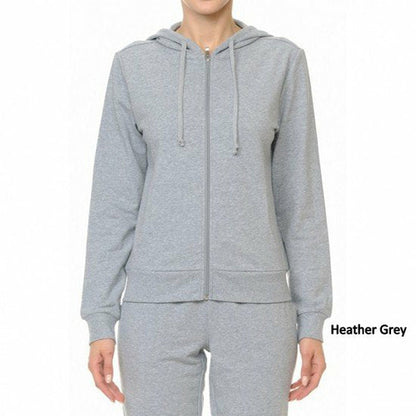 Sudadera con capucha y cremallera de manga larga de felpa francesa
