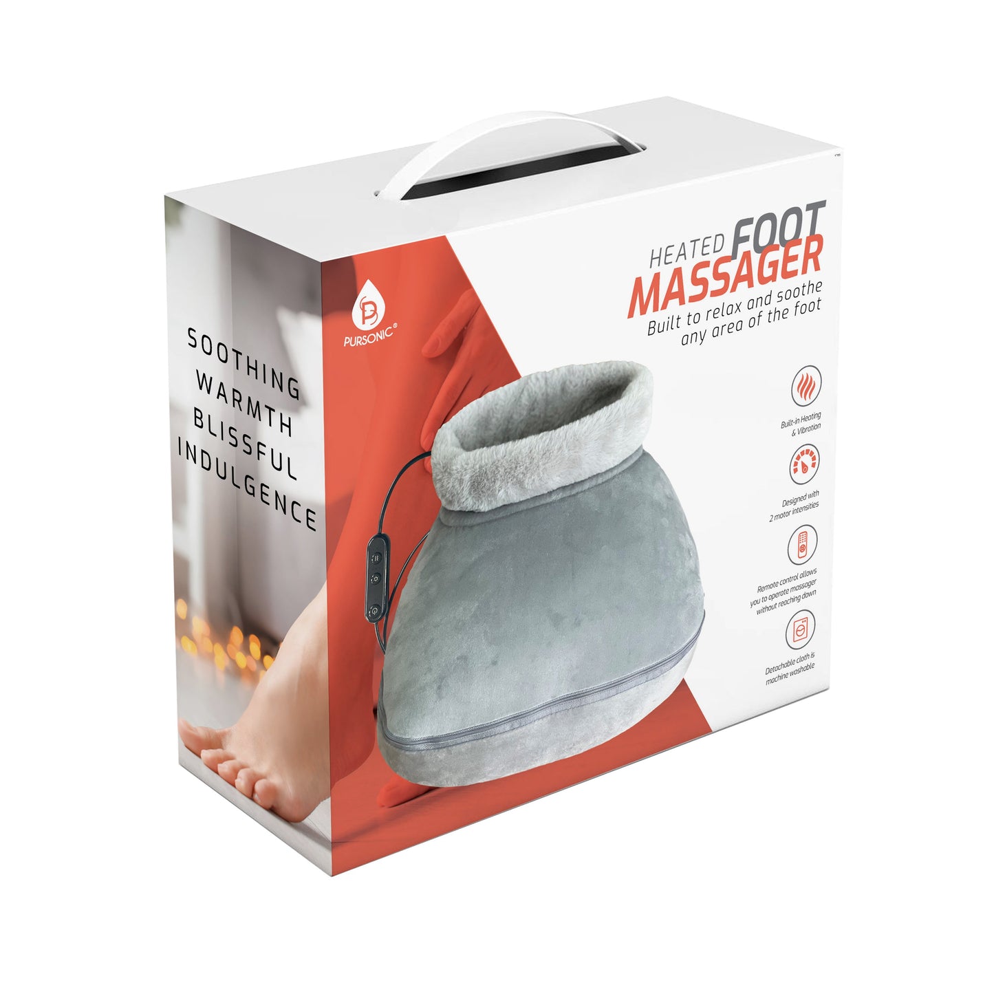 Masajeador de pies calentado con control remoto, diseño plegable y doble