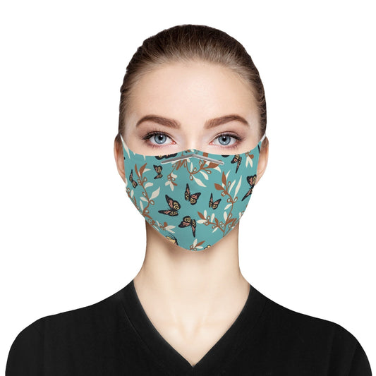Masque en tissu papillon turquoise pour adultes