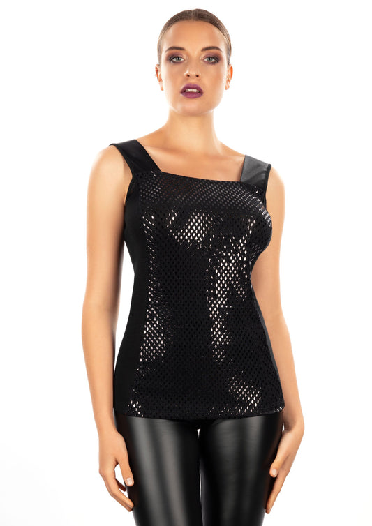 EGI Exclusive Merino Wool Blend Lurex Sleeveless Top. Proudly Made in